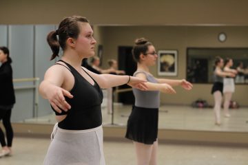 Sophia practices a new routine in ballet class. Photo by: Ariana Michaud