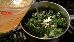 Stir the kale every once in a while, to ensure that all the kale wilts.
