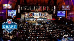 Each year the NFL draft is held in the Radio City Music Hall in downtown New York City.
