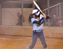 Junior Brittany Muller batting against Smithson Valley in the matchup earlier this year.