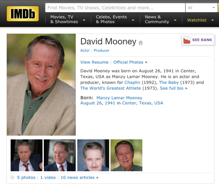 David Mooney's IMDb page