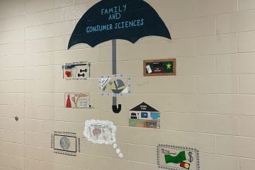 family consumer science umbrella in the hallway