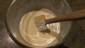 Once the coconut cream is folded in, the egg mixture will be far lighter than expected.