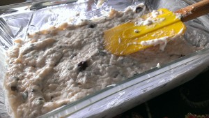 The batter will be moist and almost manageable, just short of being classified as a dough.