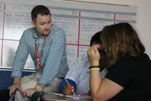 Even though he graduated from Reagan high school, Mr. Sammons enjoys teaching at MacArthur and loves to implement humor into his lectures. Photo by Kayla Gunn.