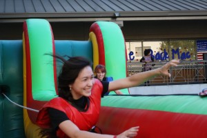Students having fun in one of the games offered at the festival. Photo by Kayla Gunn