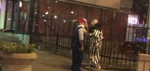 Clown captured in Manchester, UK.