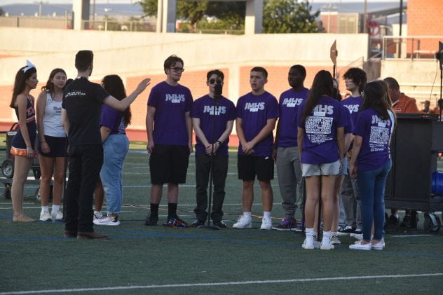 The Choir performs our national anthem at the start of Meet the Mavs.