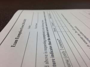Exemption forms such as these are available in the AP office. 