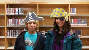Pirate hats were among the popular varieties at Hat Day.
