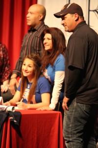 Ashley Lockamy and her family as she signs to Sam Houston State university 