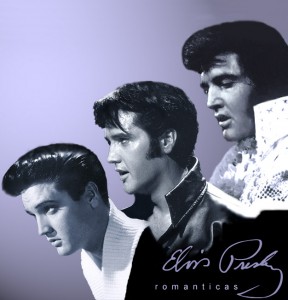 Elvis pictured for a romantics album during the beginning, middle and final years of his career.